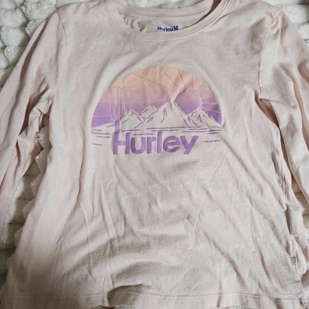 Hurley Pastel Pink and Purple Long Sleeve Tee